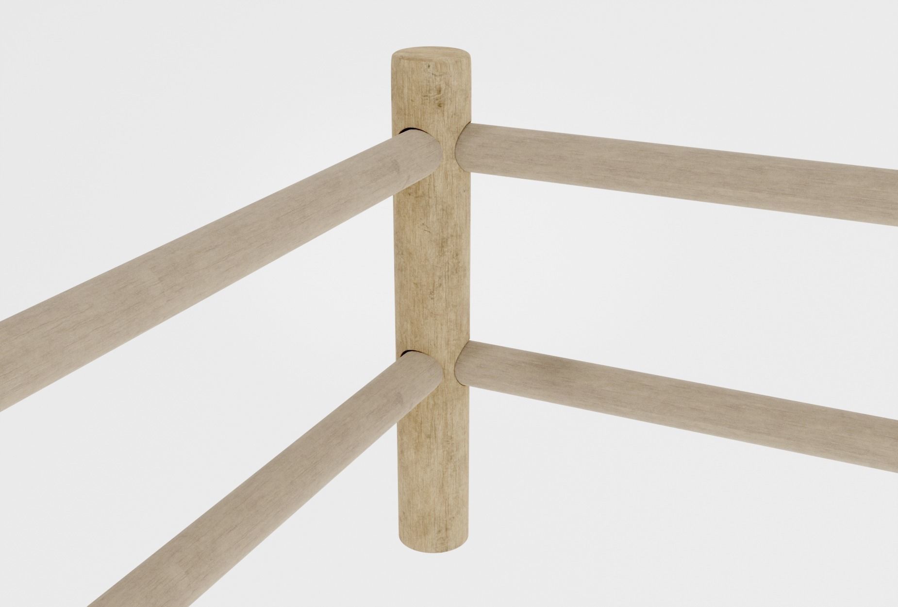 MODULAR WOOD FENCE 3D model_6