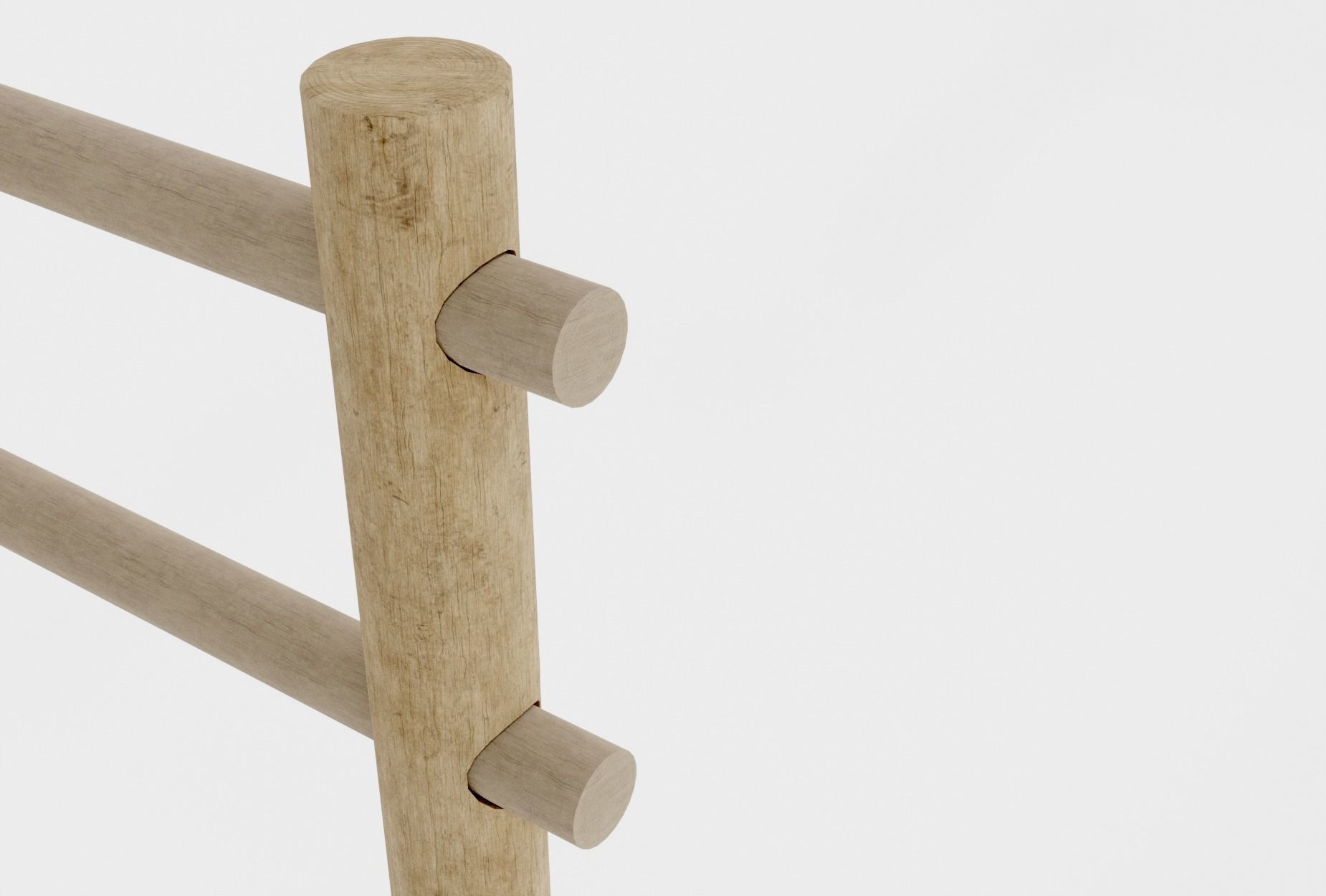 MODULAR WOOD FENCE 3D model_5