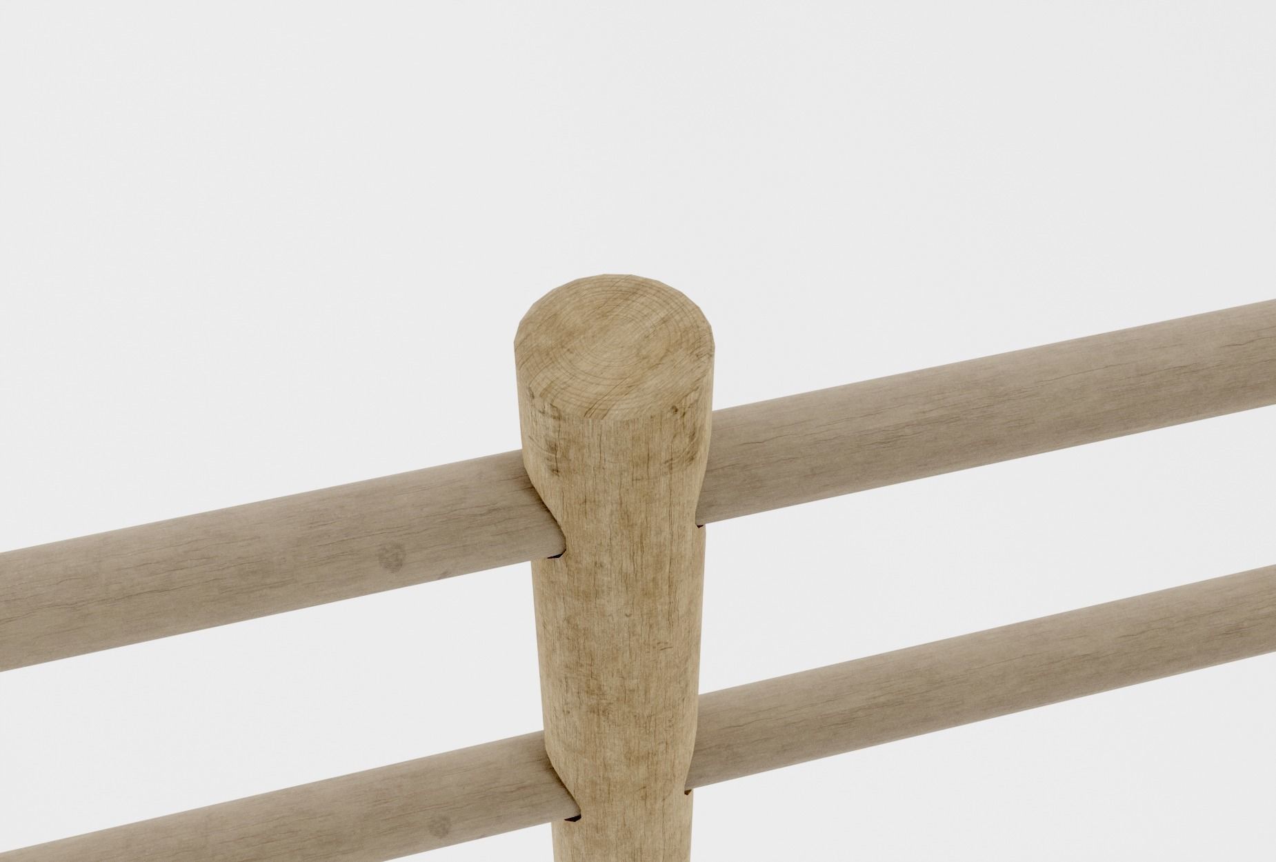 MODULAR WOOD FENCE 3D model_4