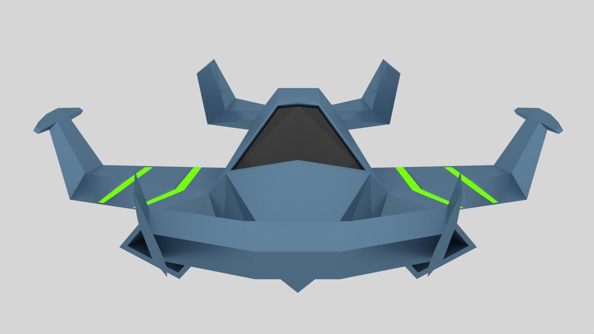 Low Poly Spaceship futuristic Free 3D model_2