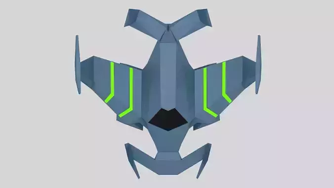 Low Poly Spaceship futuristic