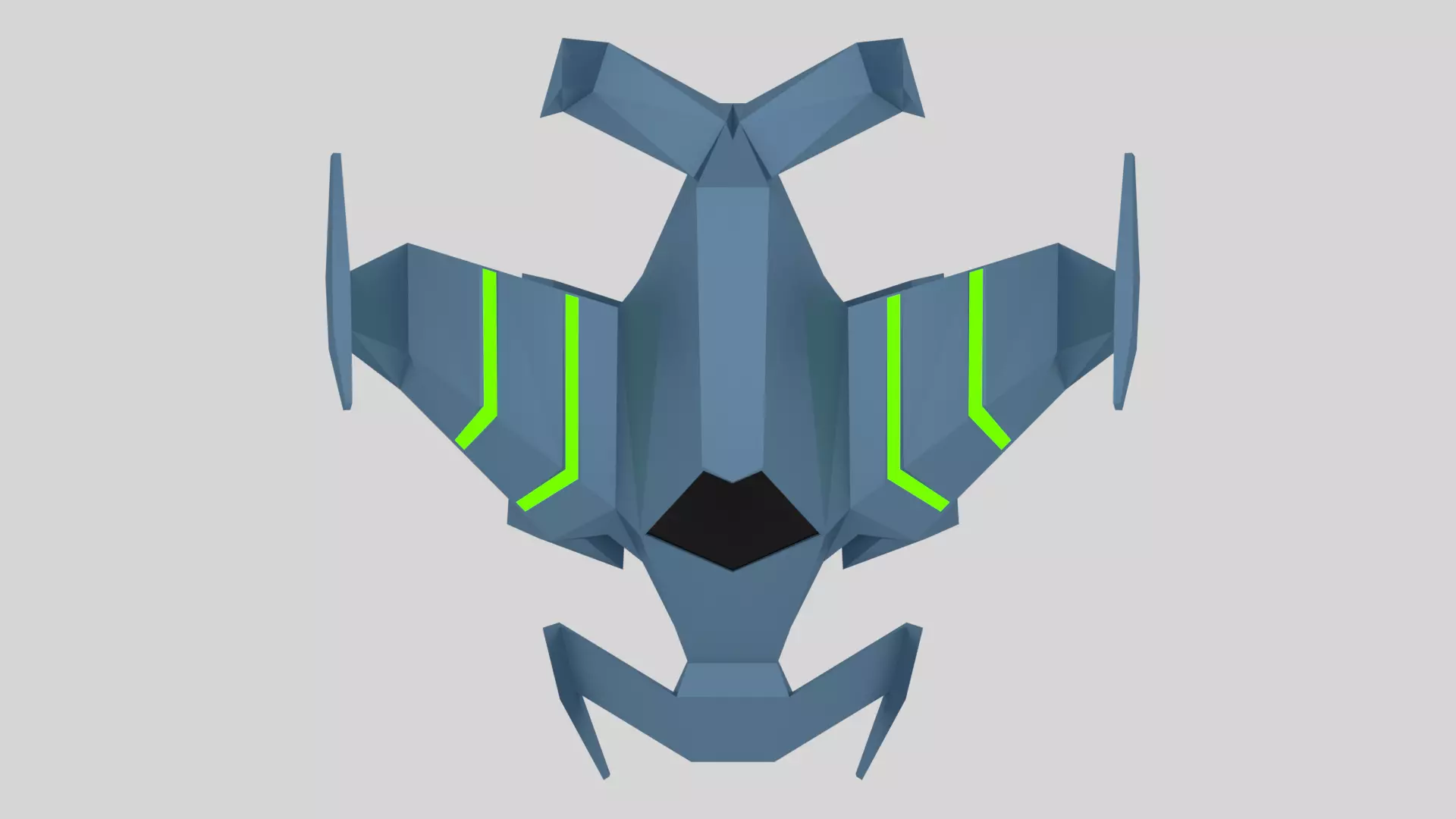Low Poly Spaceship futuristic Free 3D model_0