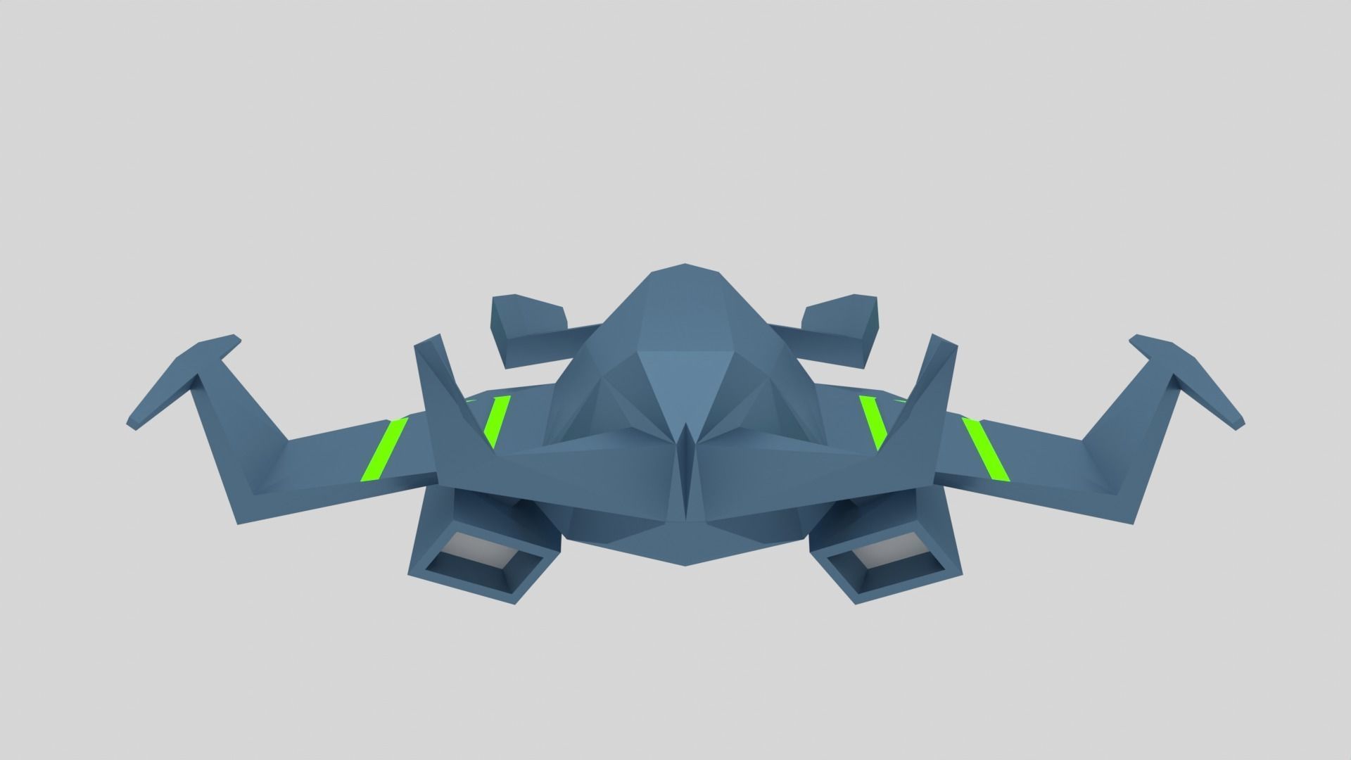 Low Poly Spaceship futuristic Free 3D model_5