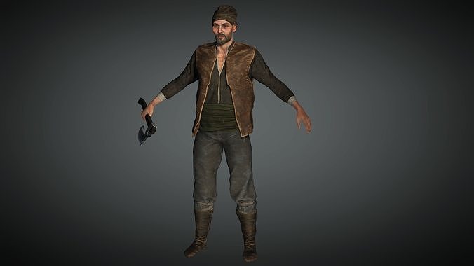 AAA Medieval Male Character 03 Low-poly 3D model