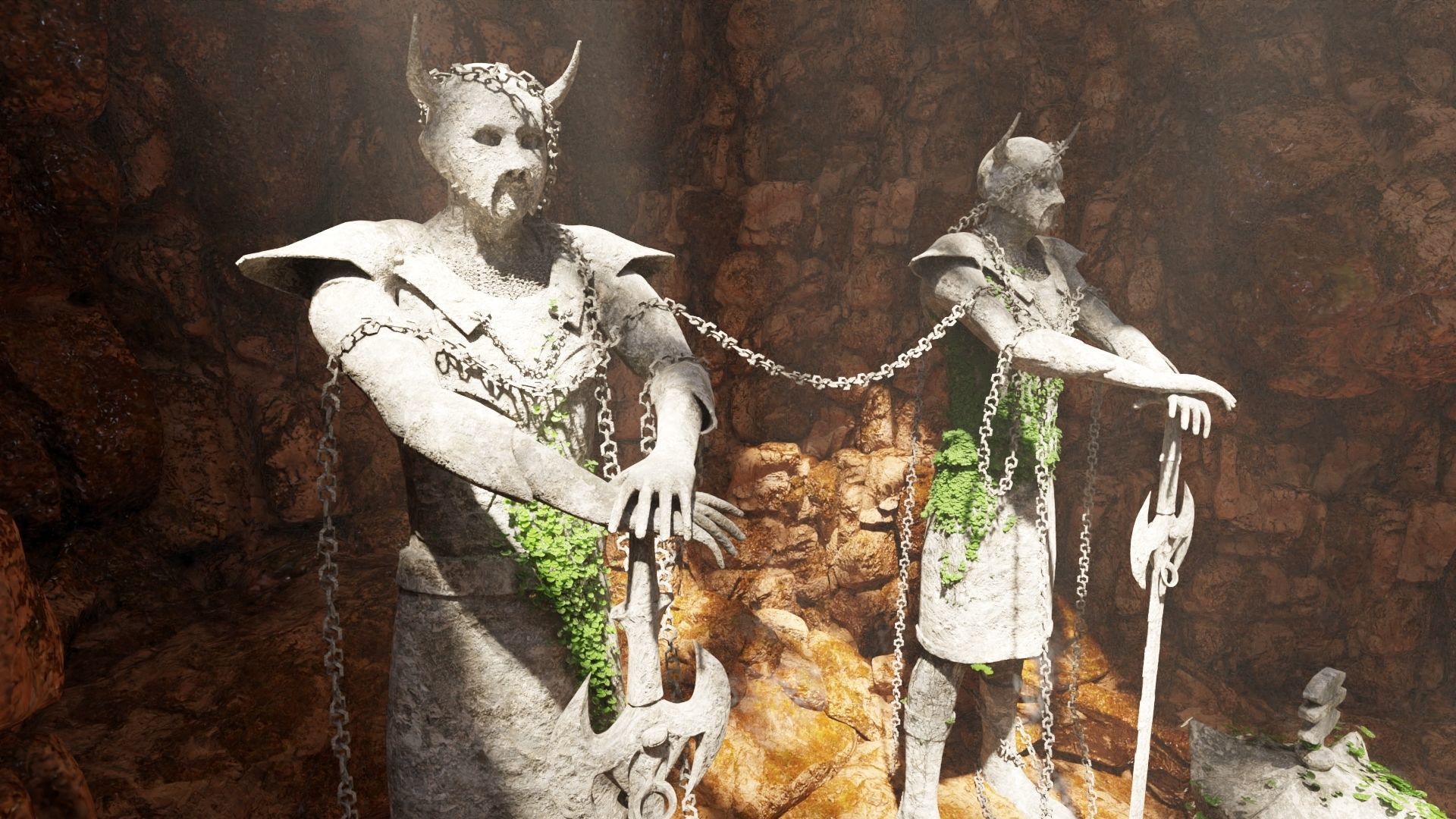 Guarded King Scene 3D model_7