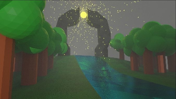 8bit lowpoly magic portal Free low-poly 3D model