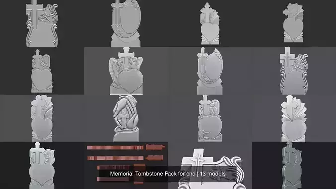 Memorial Tombstone Pack for cnc Carving