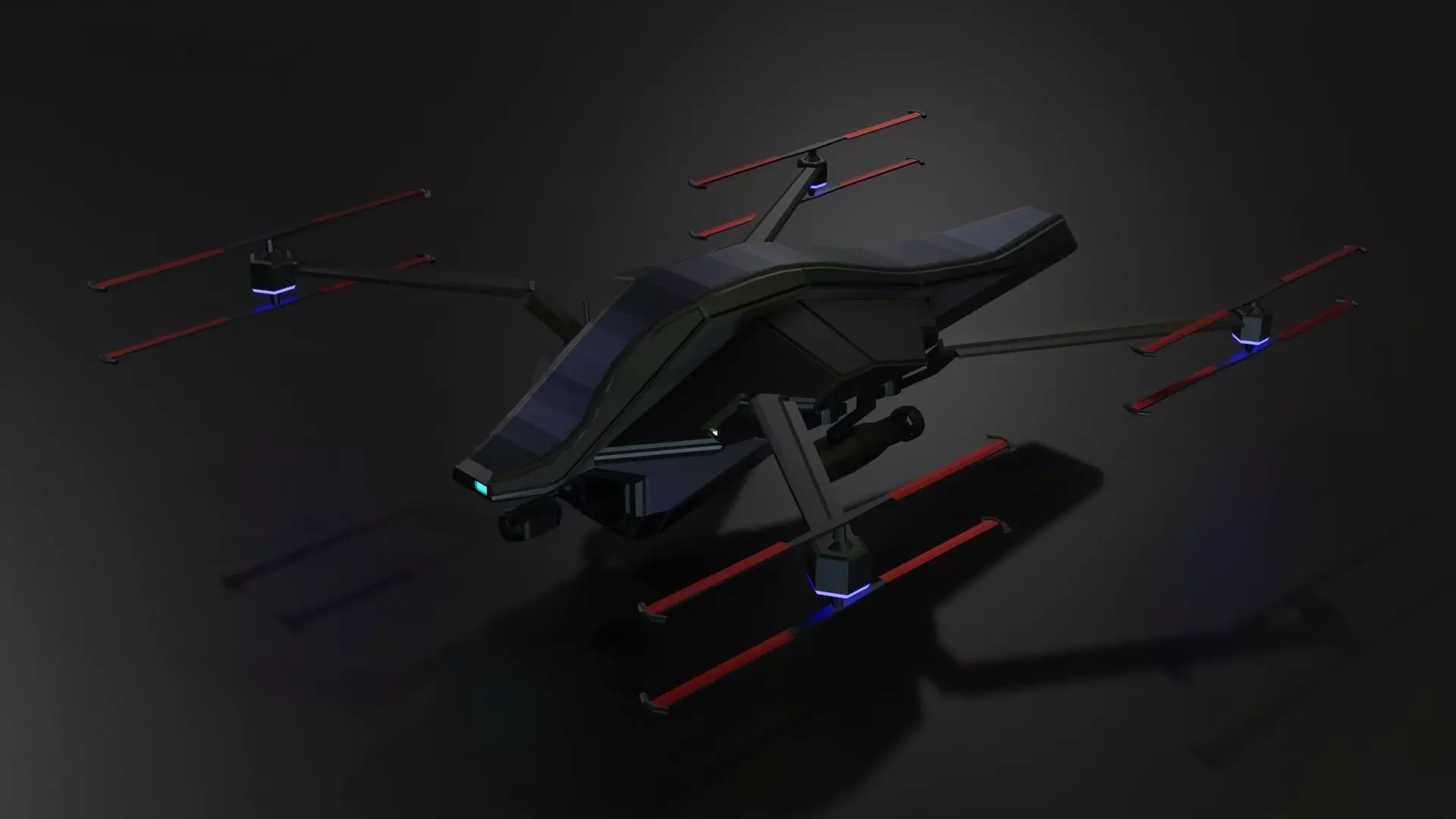 Drone flying 3D model_0