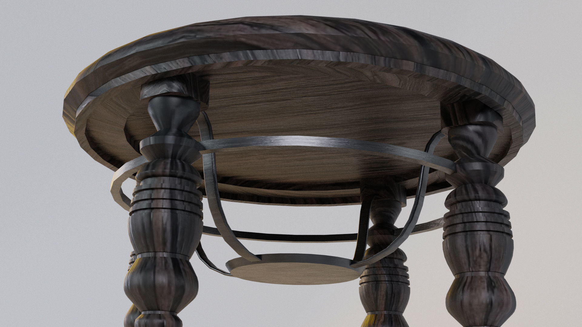 Game-ready table prop Low-poly 3D model_1