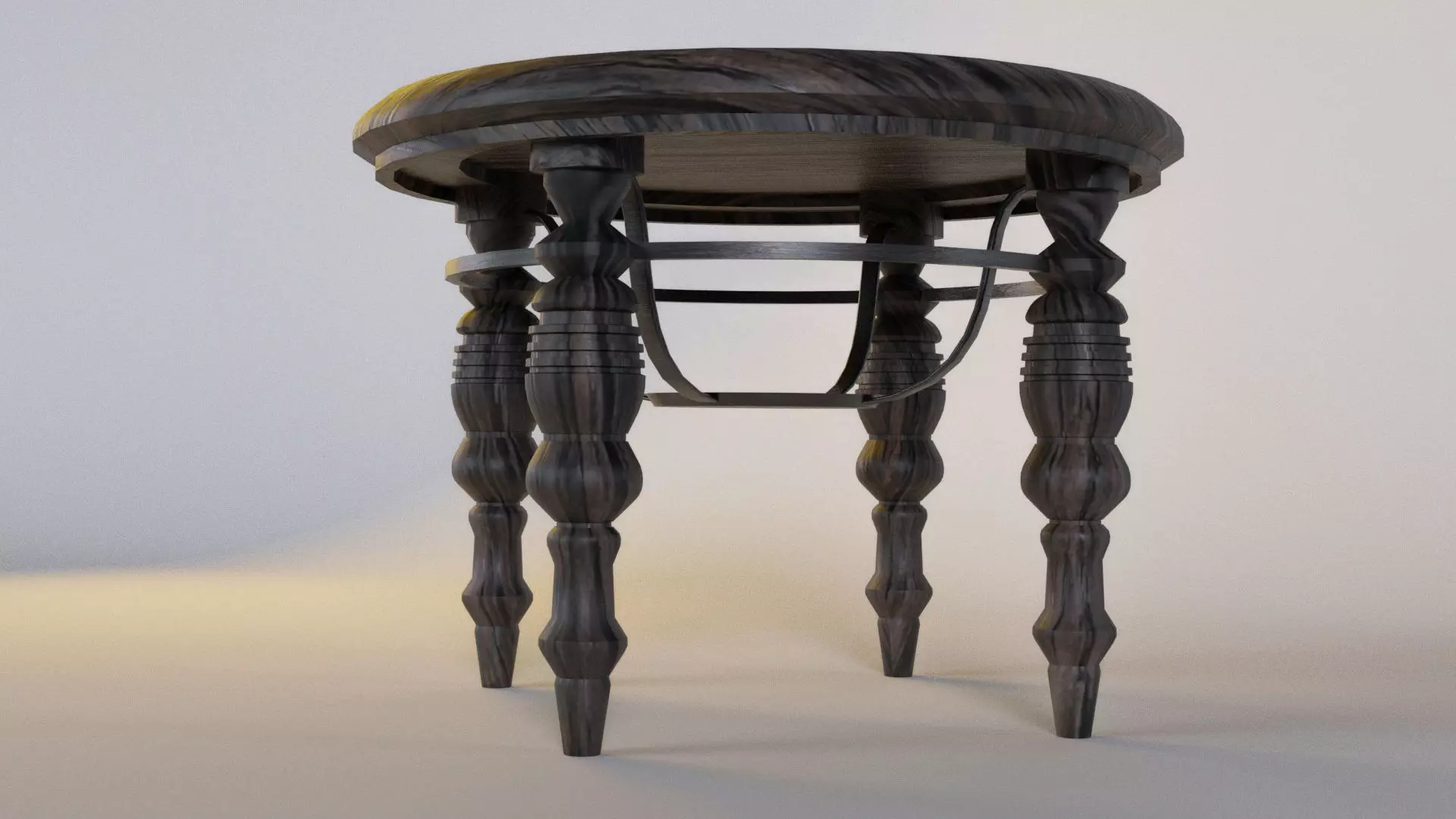 Game-ready table prop Low-poly 3D model_0