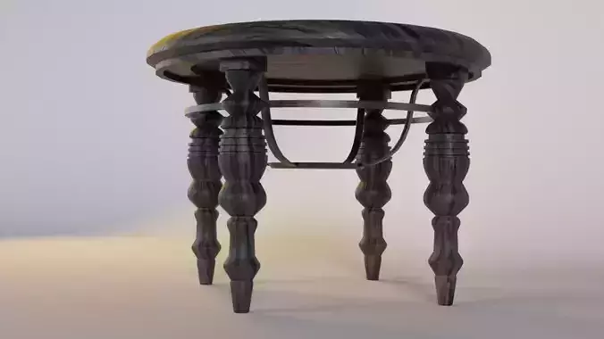 Game-ready table prop Low-poly 3D model