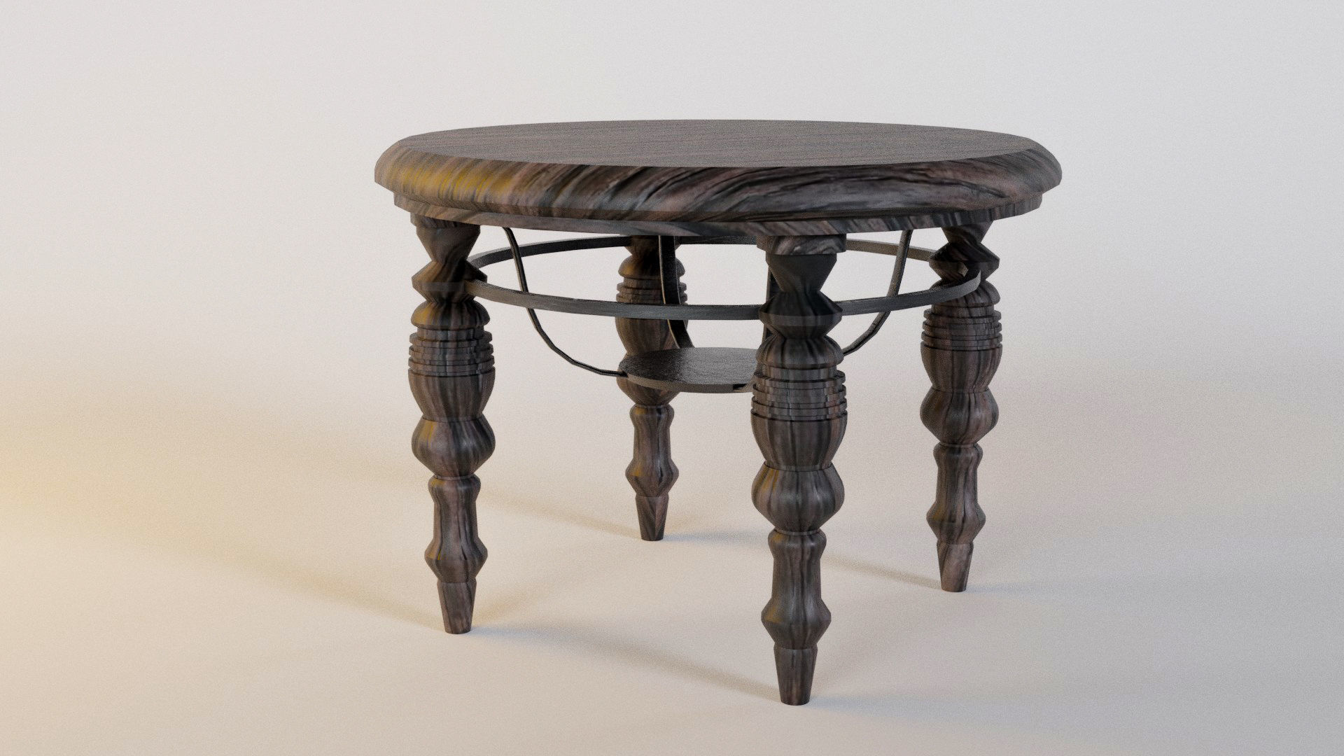 Game-ready table prop Low-poly 3D model_2