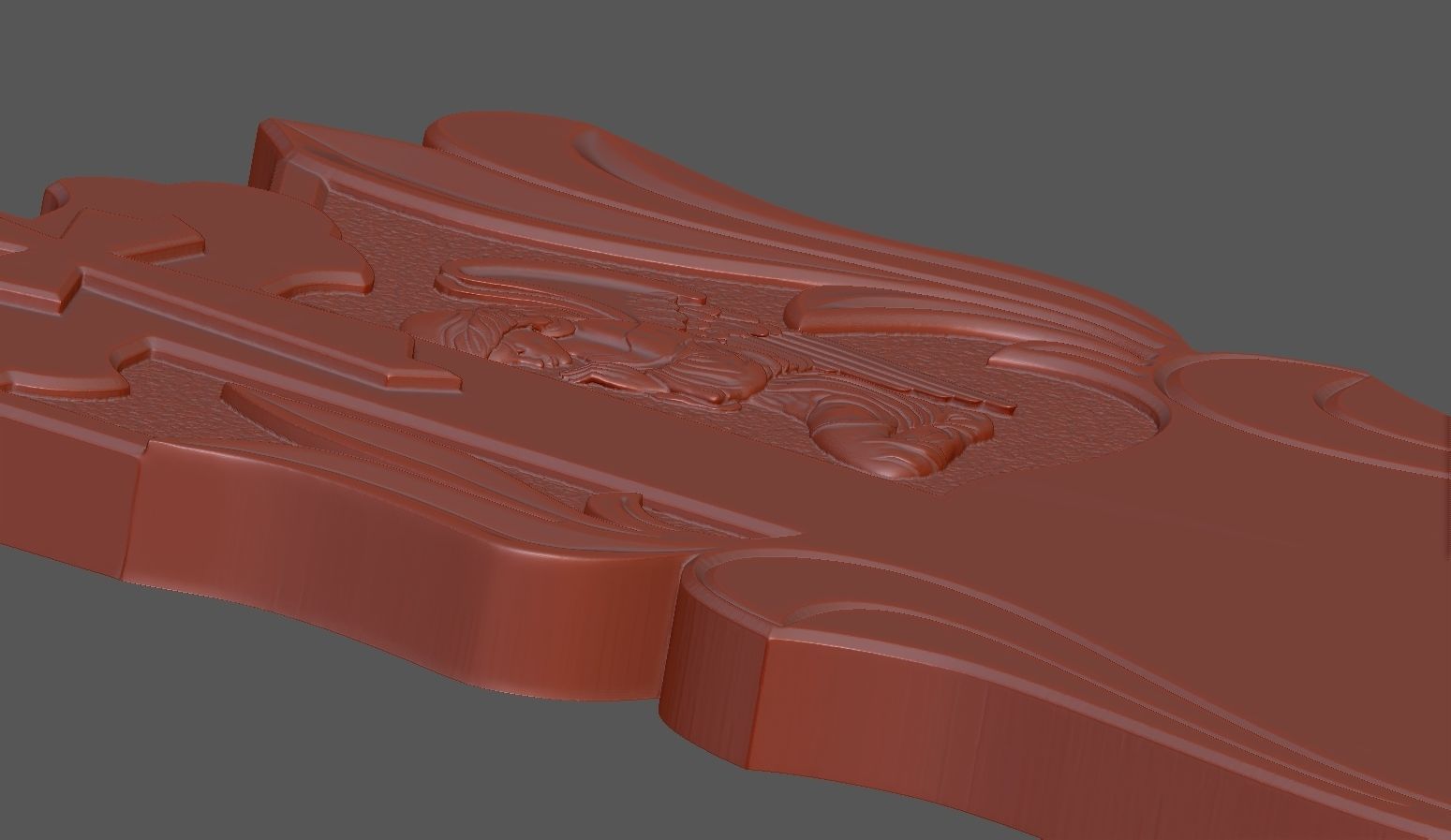 Memorial Tombstone with Cross for cnc Carving 3D print model_6