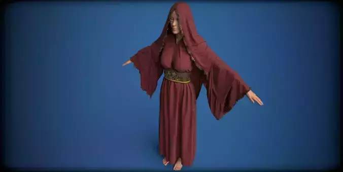 Hooded cape 3D model