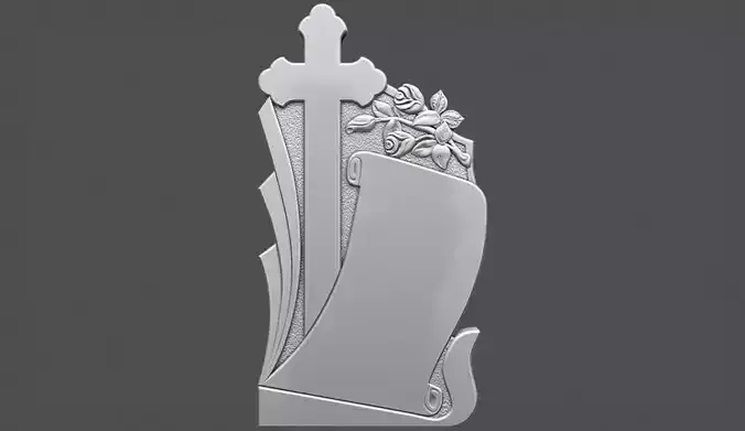 Memorial Tombstone with roses for cnc Carving