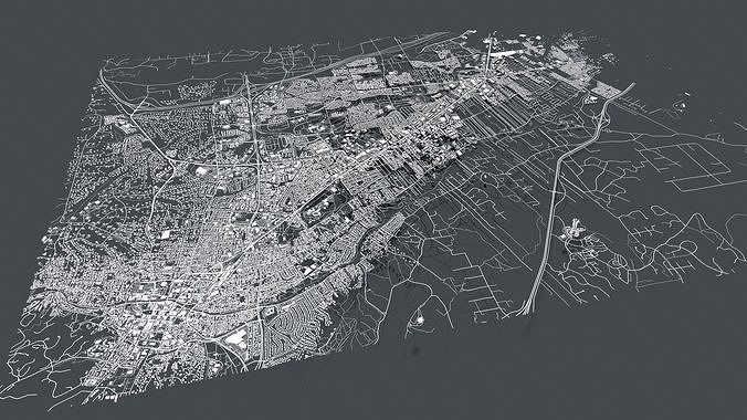 Cityscape Santa Fe New Mexico USA 3D model 4