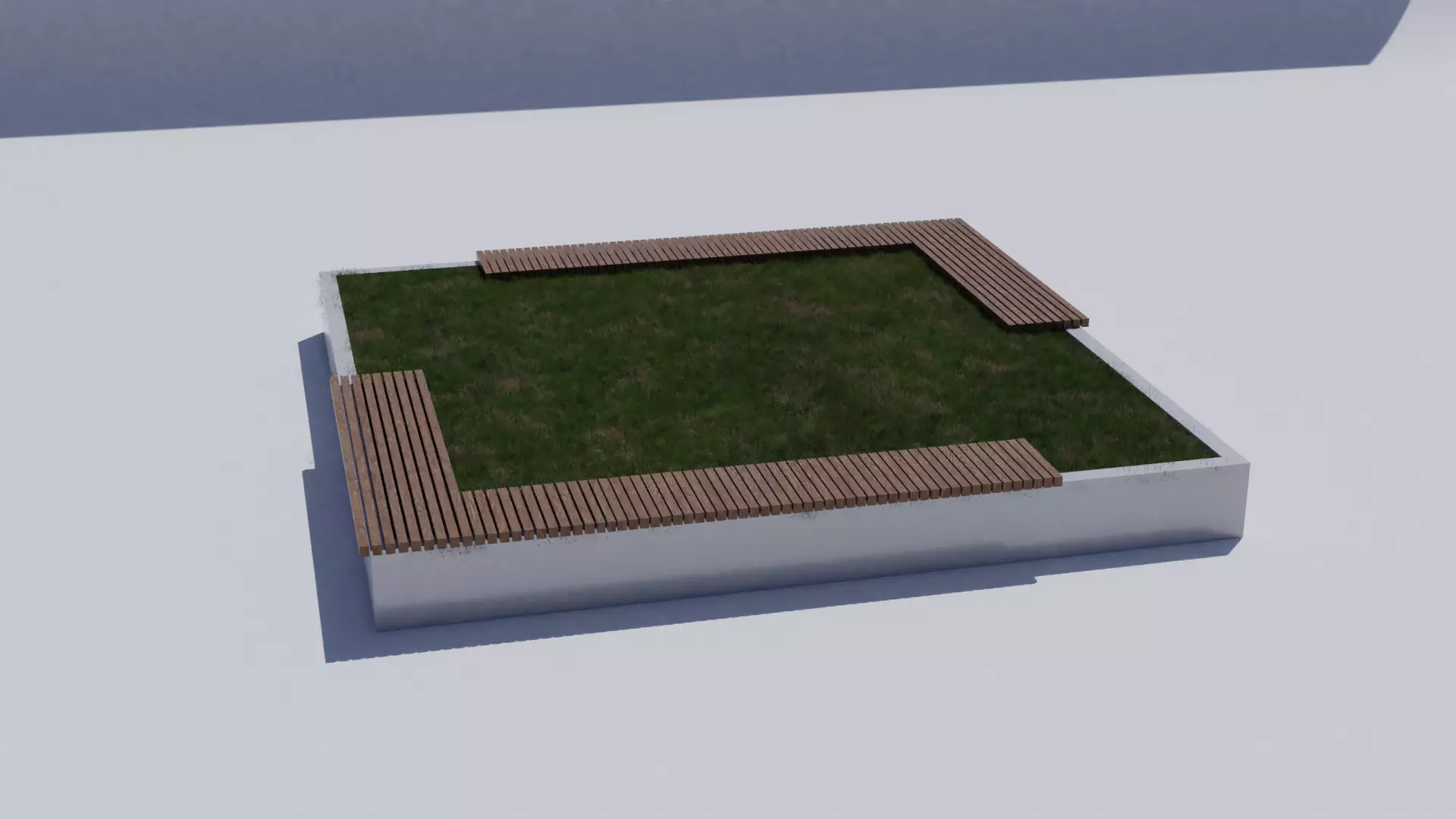 Square bench Free low-poly 3D model