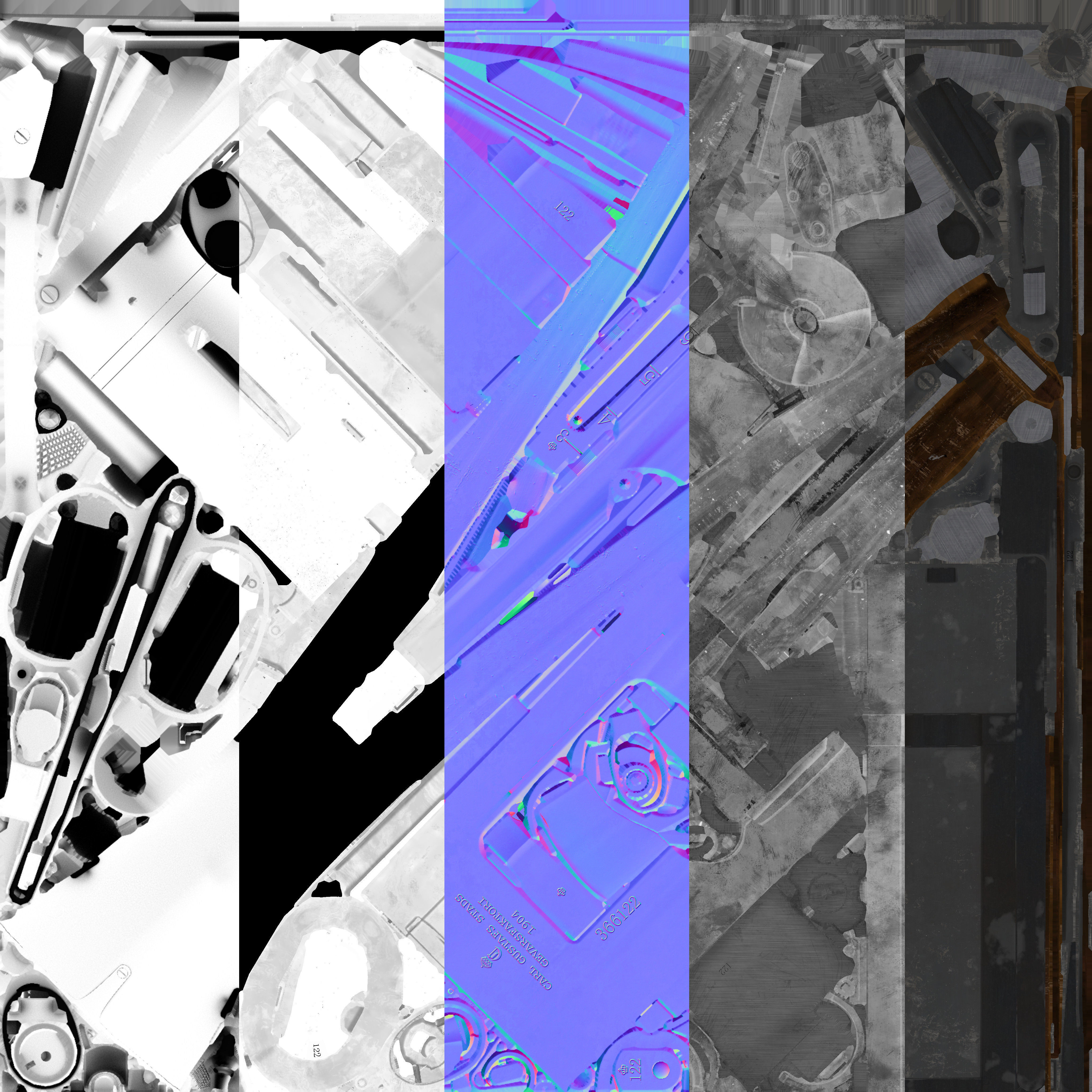 Swedish Mauser - Gevar m96 Low-poly 3D model_8