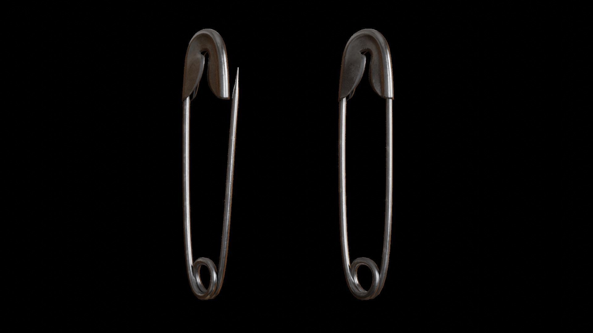 Safety Pin  Low-poly 3D model_9