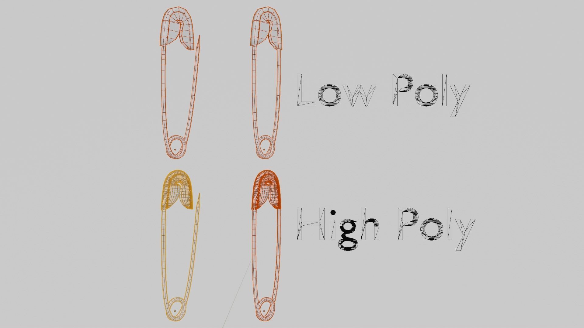 Safety Pin  Low-poly 3D model_16