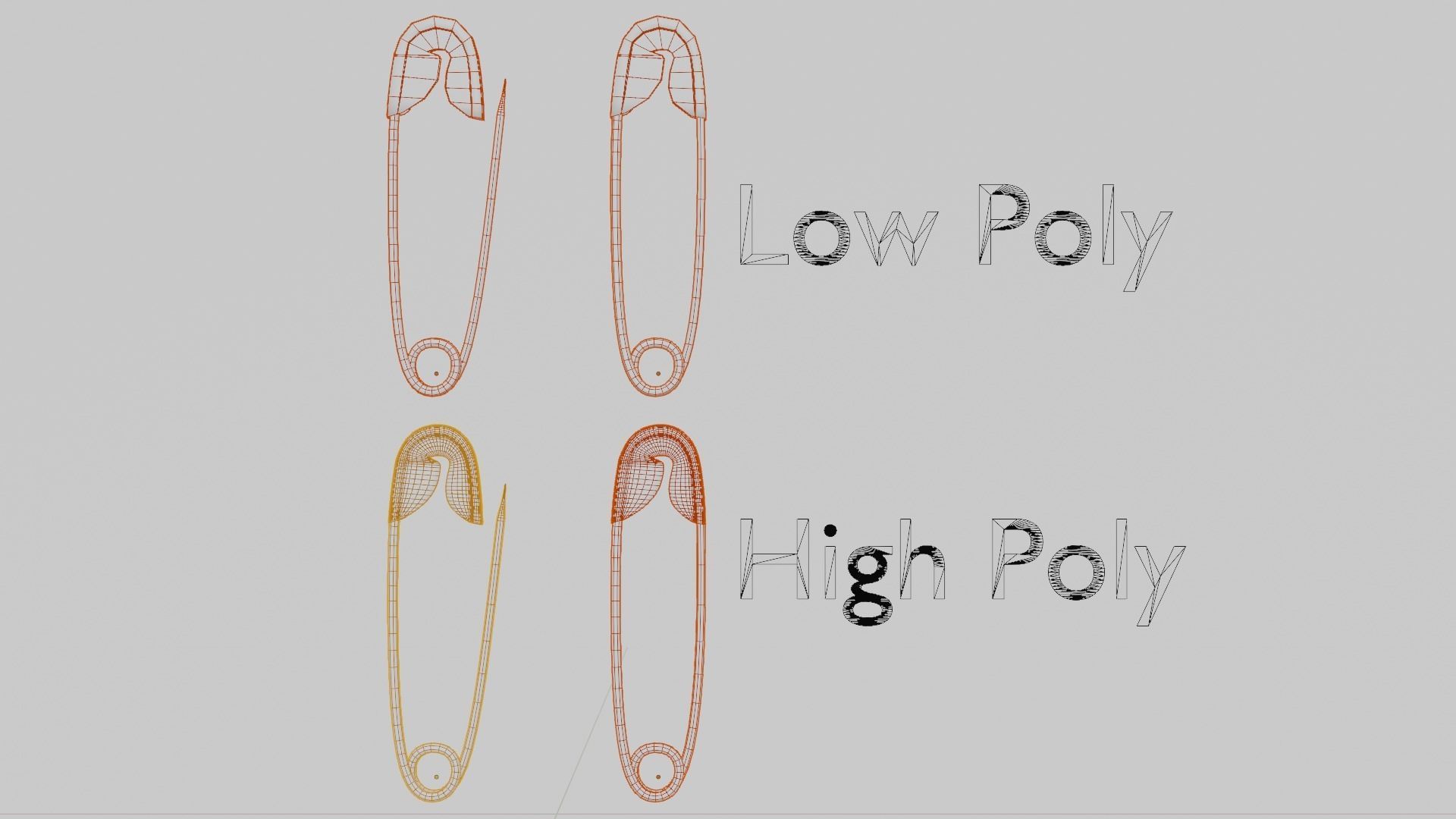 Safety Pin  Low-poly 3D model_15