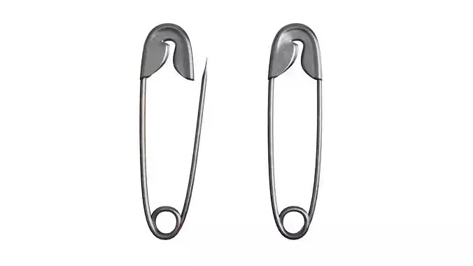 Safety Pin  Low-poly 3D model