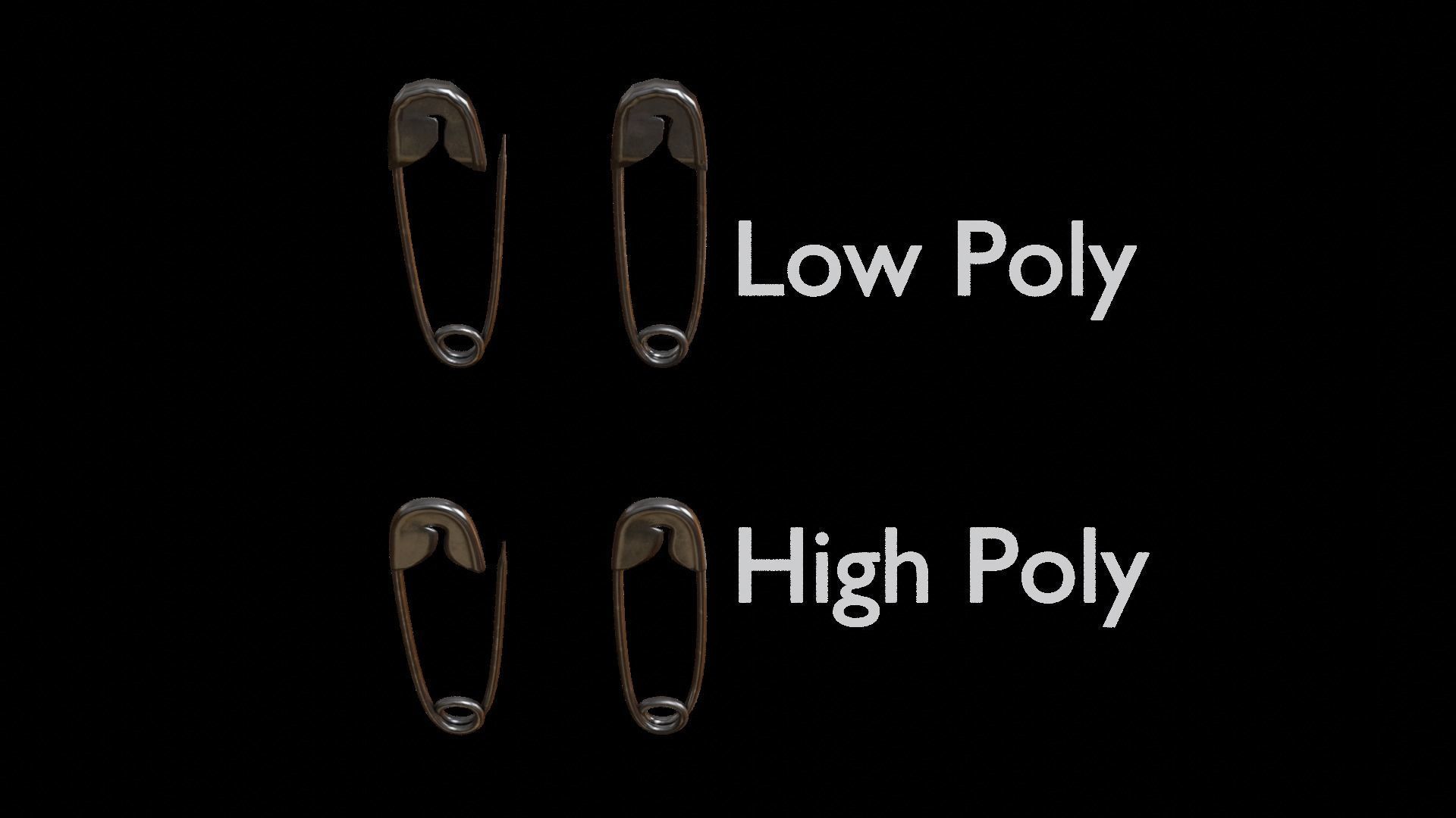 Safety Pin  Low-poly 3D model_14