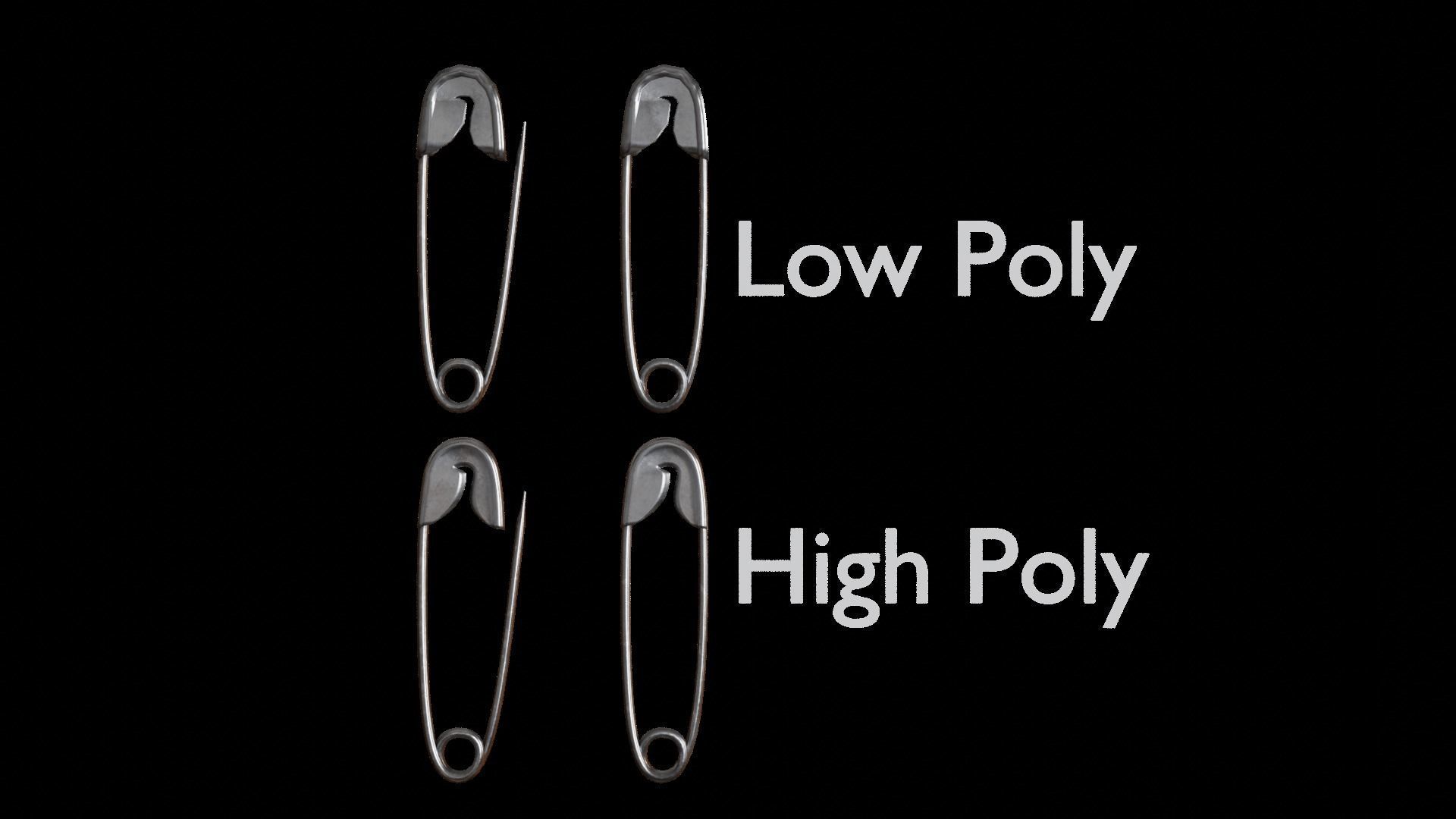 Safety Pin  Low-poly 3D model_12