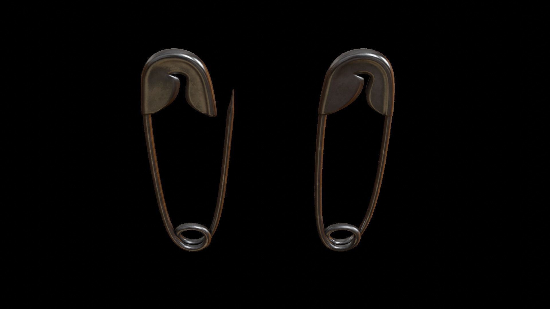 Safety Pin  Low-poly 3D model_10