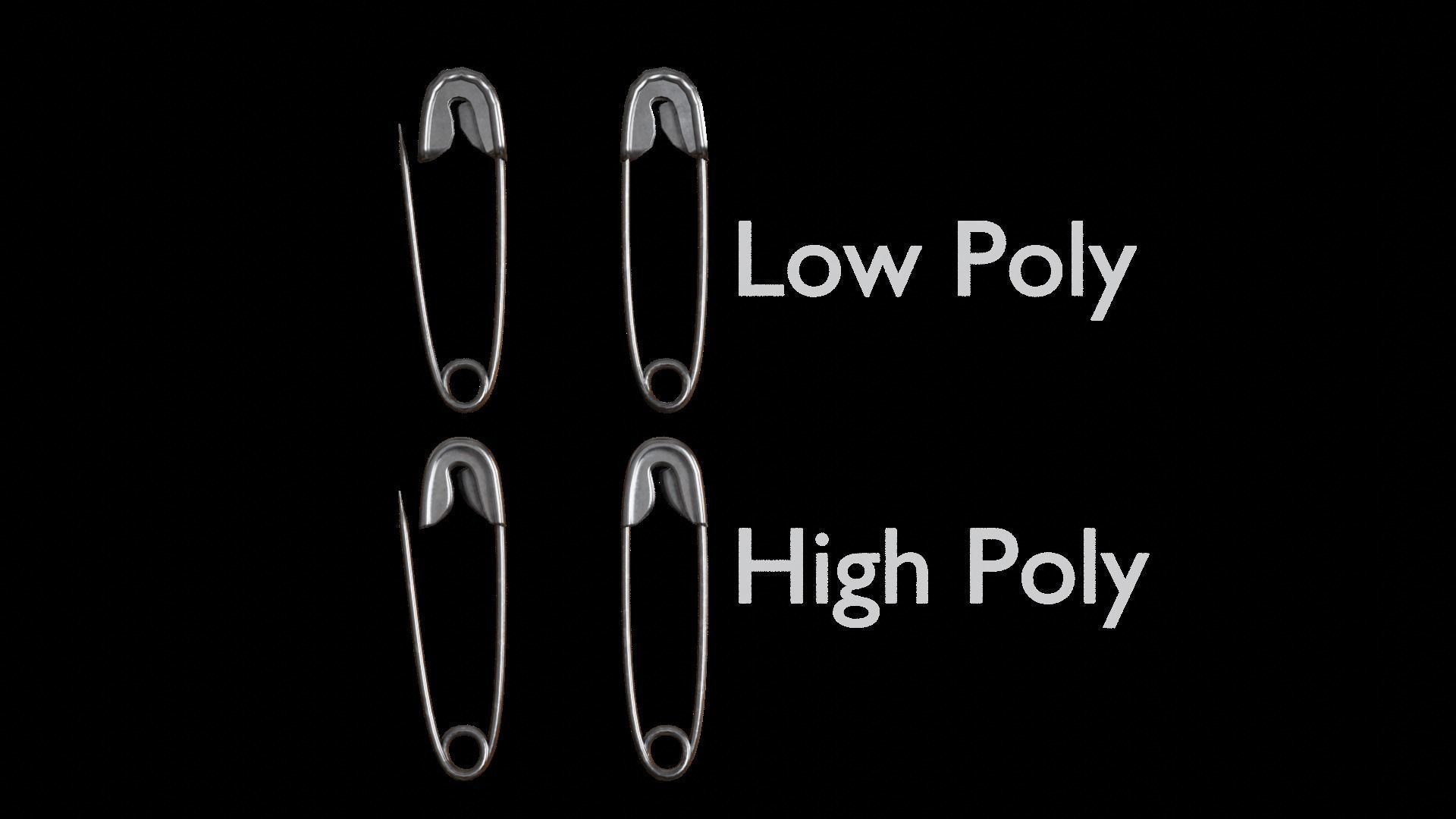 Safety Pin  Low-poly 3D model_13