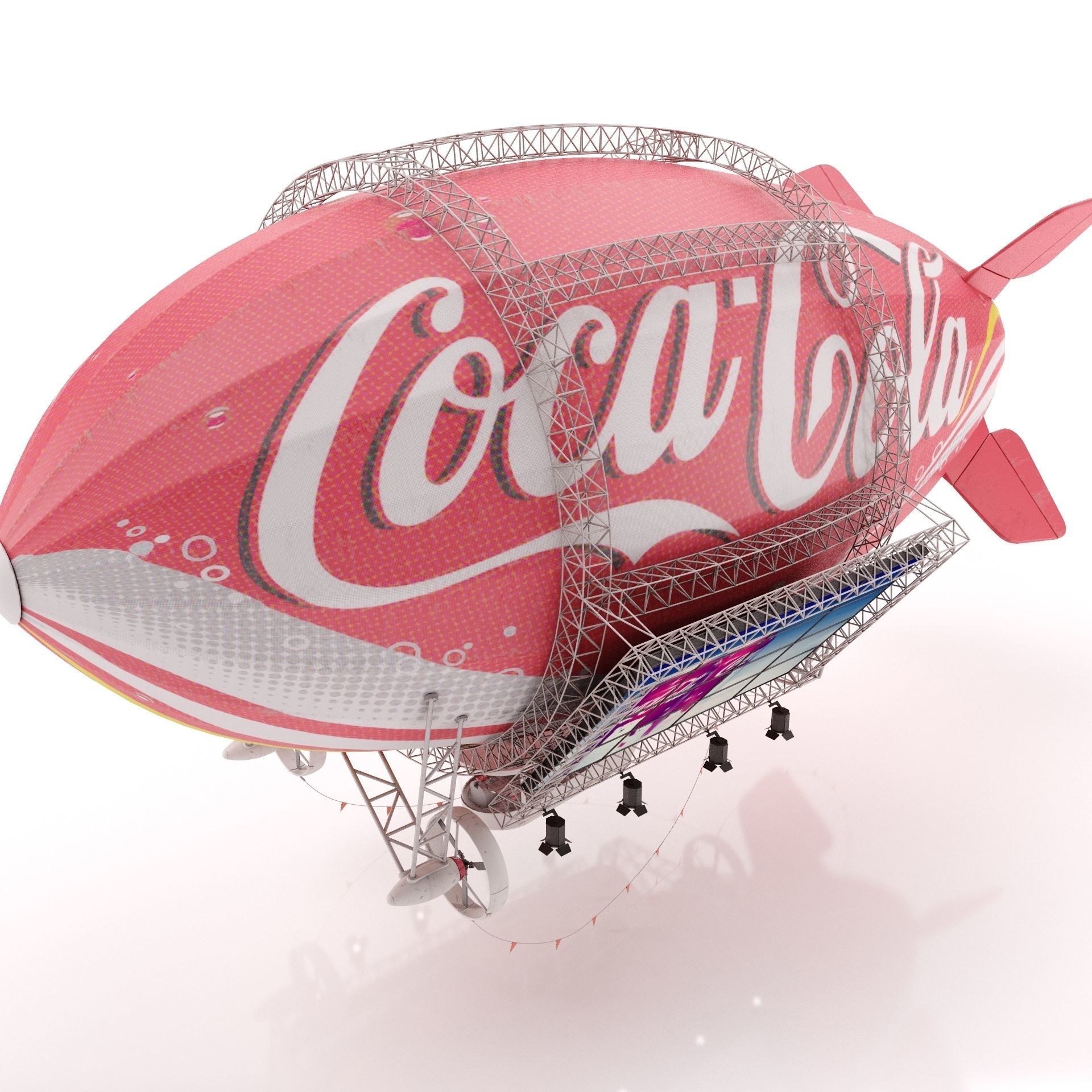 Advertising Zeppelin Coca-Cola 3D model_7