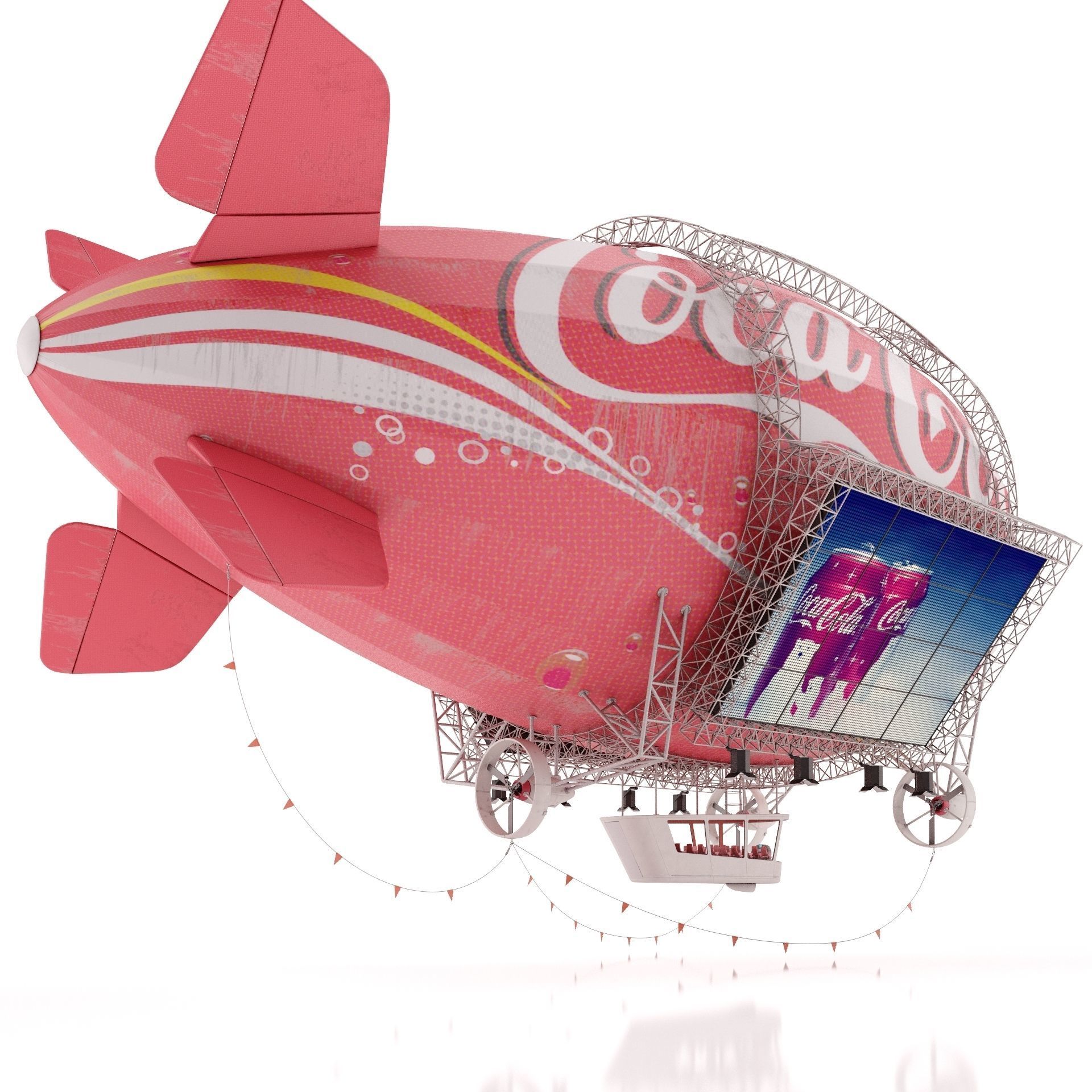 Advertising Zeppelin Coca-Cola 3D model_8