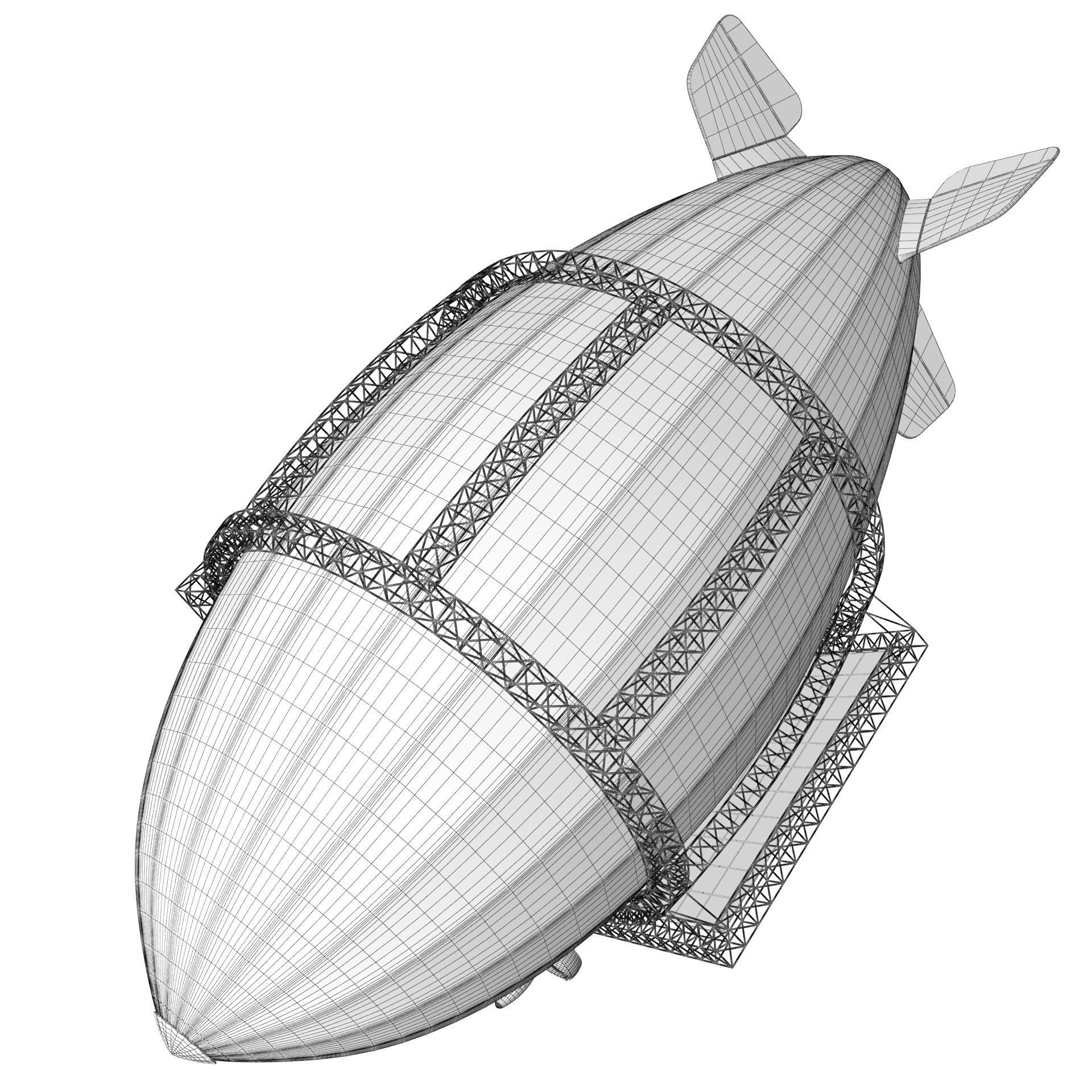 Advertising Zeppelin Coca-Cola 3D model_23