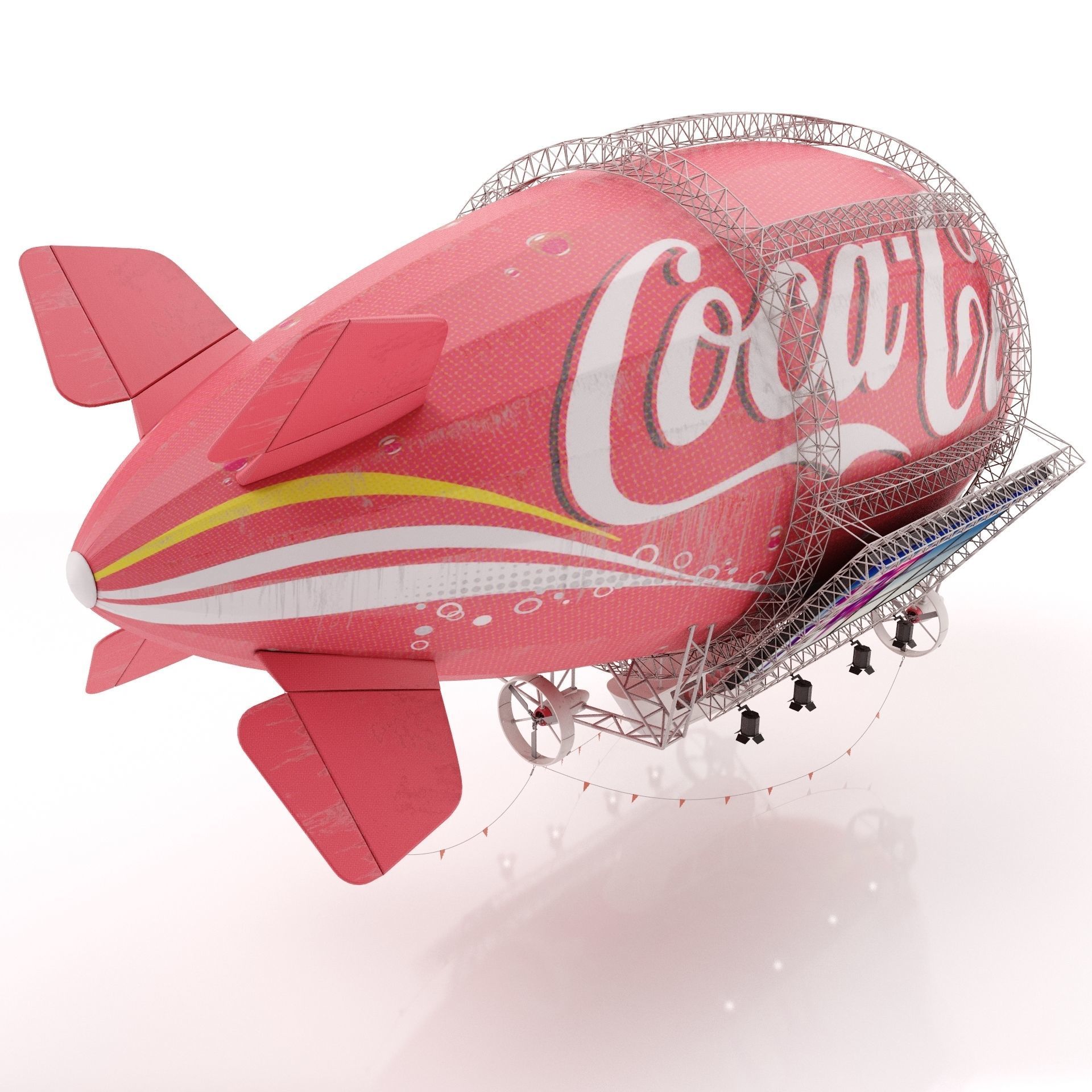 Advertising Zeppelin Coca-Cola 3D model_1