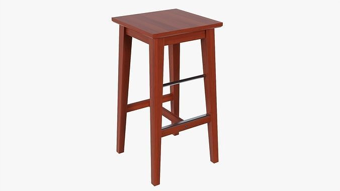Bar stool wooden 3D model