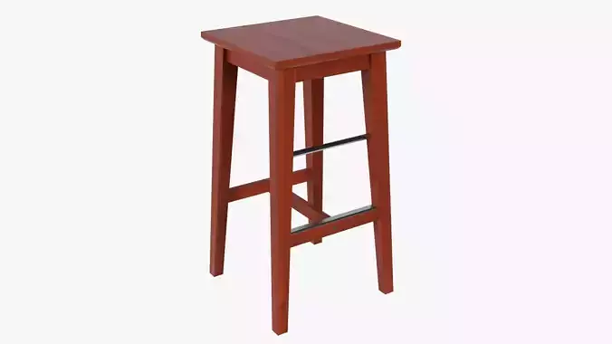 Bar stool wooden 3D model