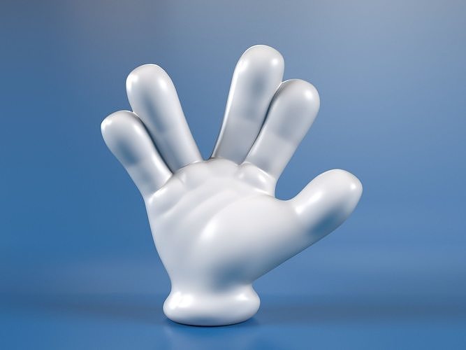Cartoon hand 5 fingers Star Trek 3D print model
