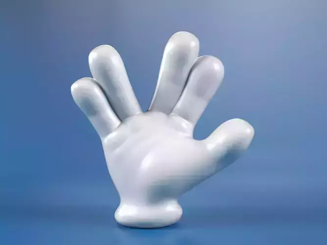 Cartoon hand 5 fingers Star Trek