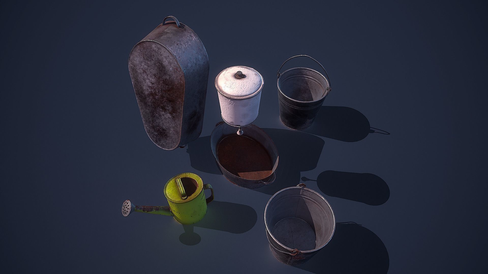 Household Props Low-poly 3D model_4