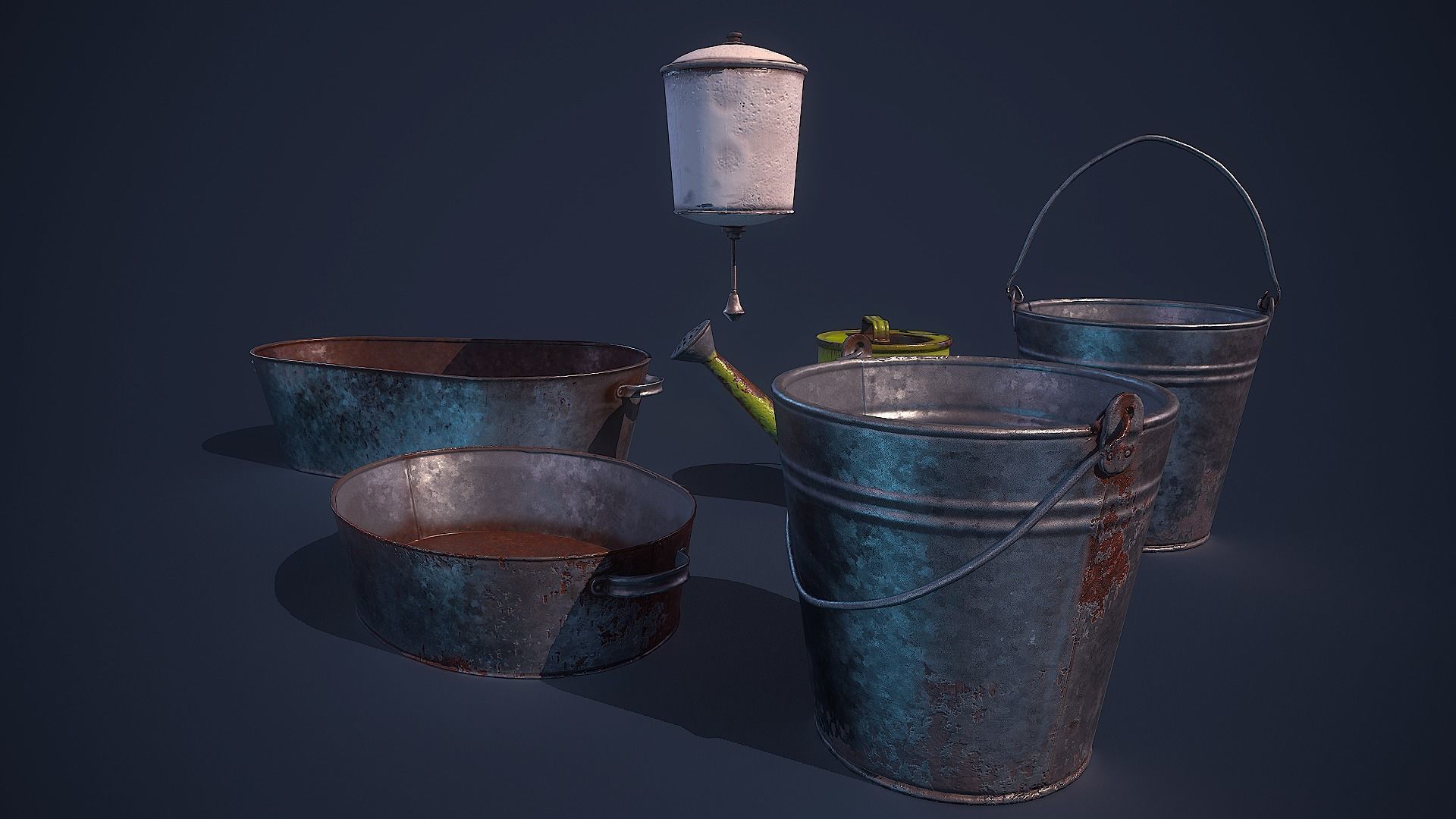 Household Props Low-poly 3D model_3