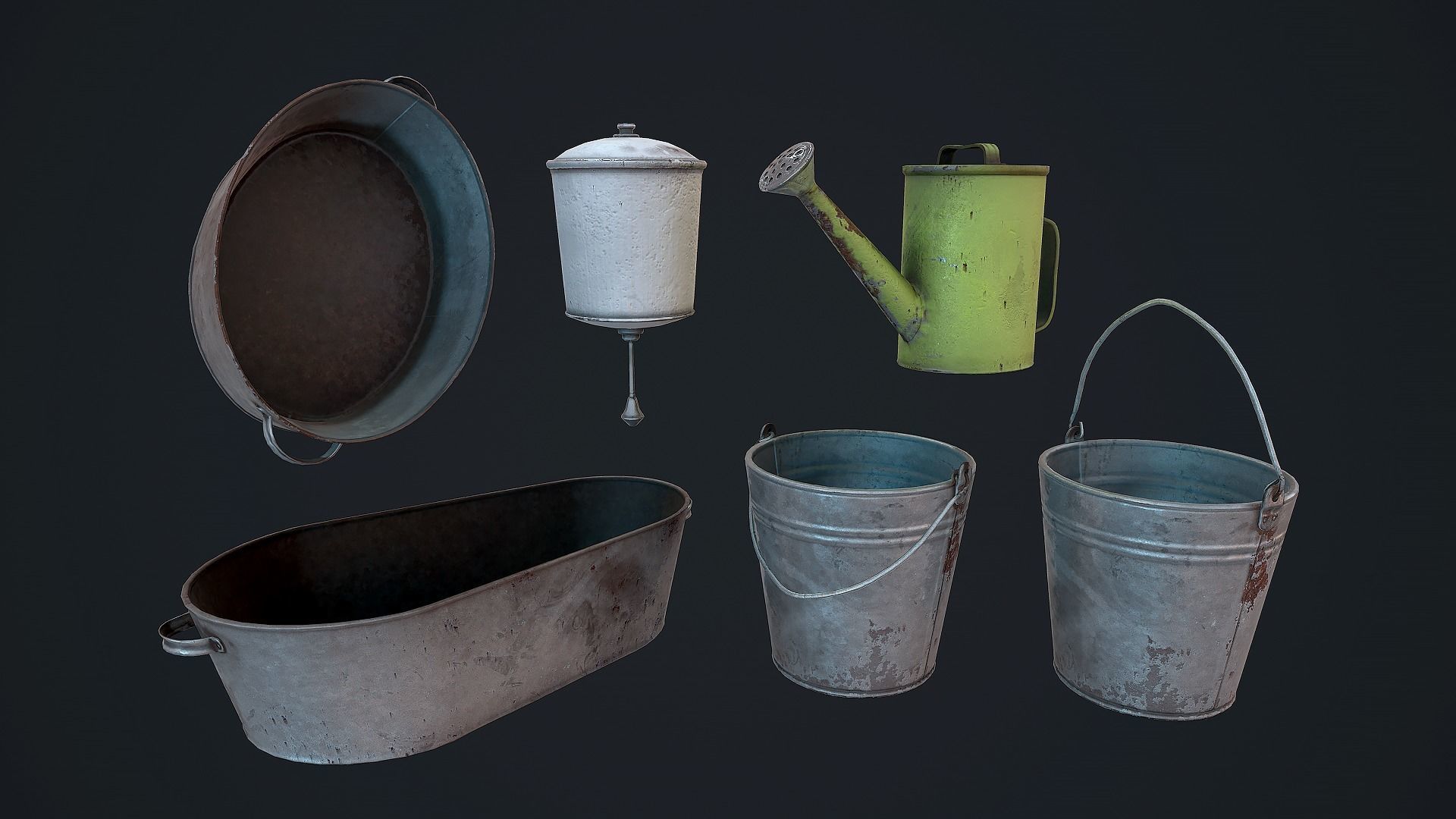 Household Props Low-poly 3D model_1