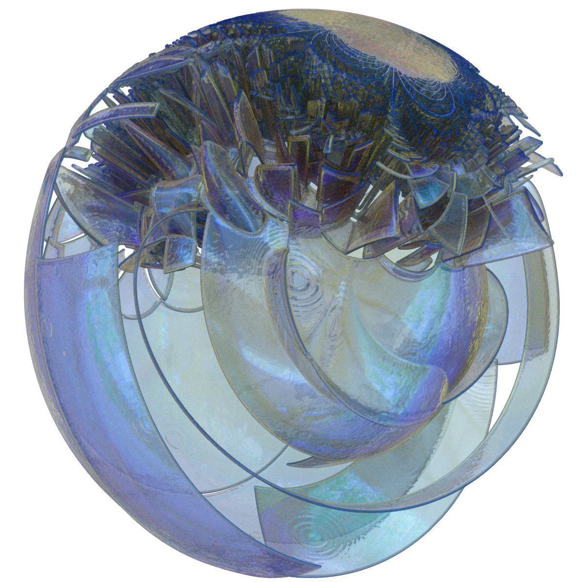 Swirl sphere 3D model_4