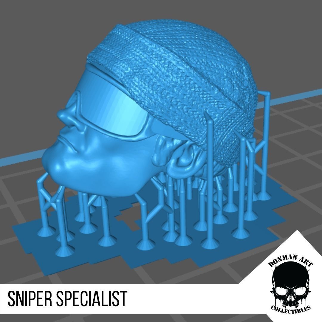 The Sniper Specialist head for 6 inch Action Figures 3D print model_9