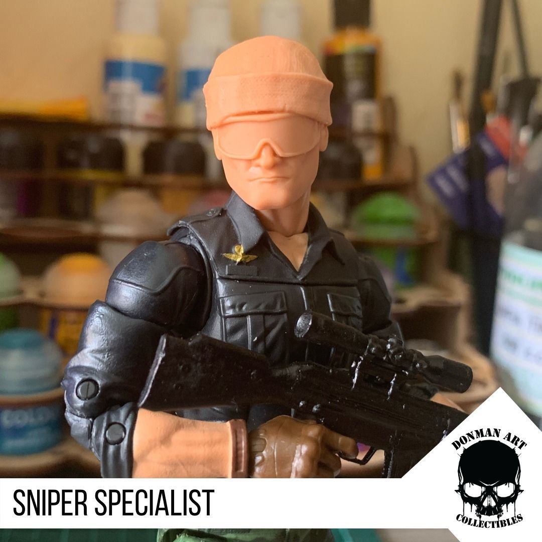 The Sniper Specialist head for 6 inch Action Figures 3D print model_6