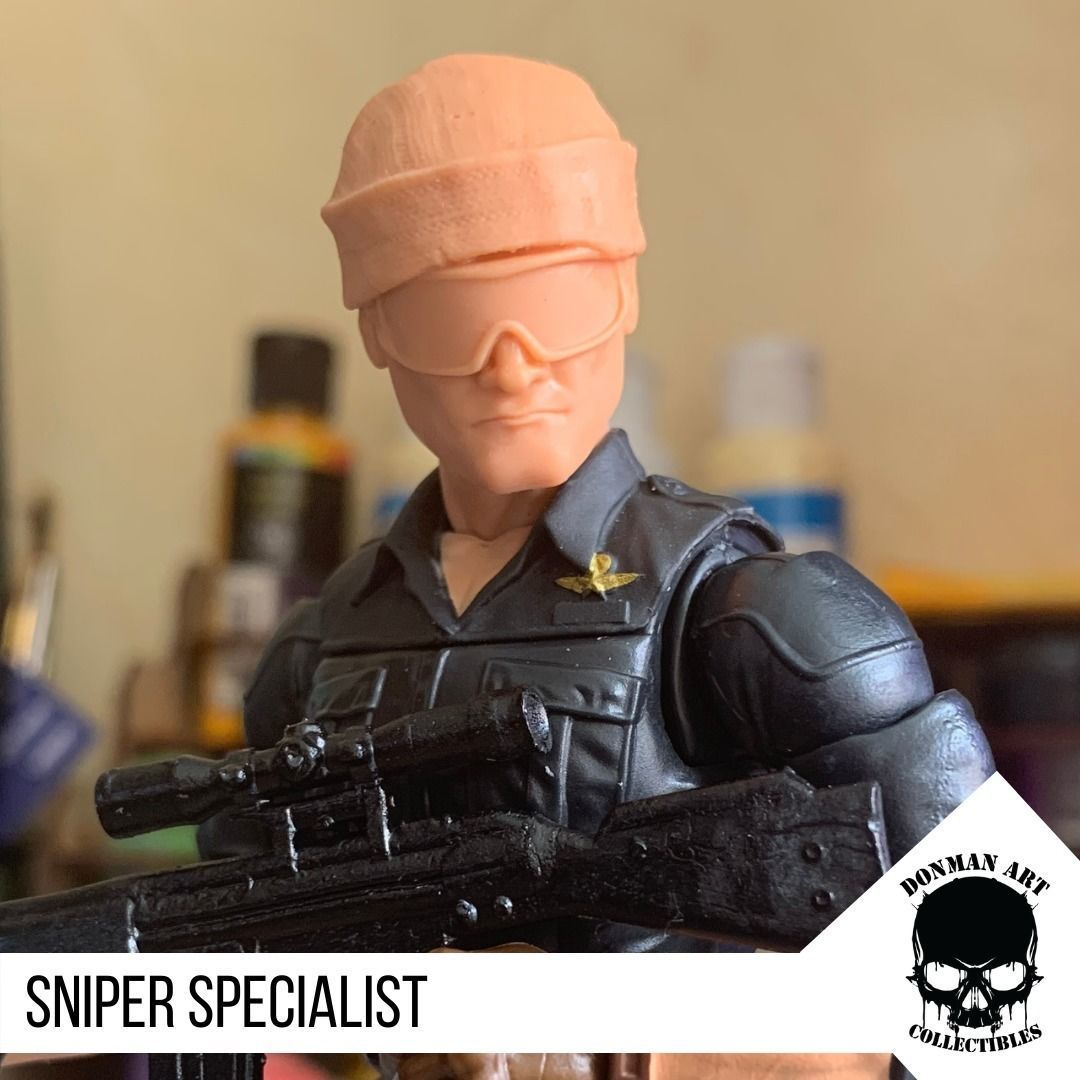 The Sniper Specialist head for 6 inch Action Figures 3D print model_15