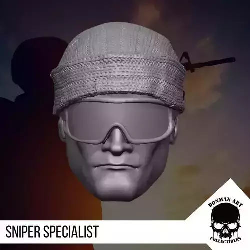 The Sniper Specialist head for 6 inch Action Figures 3D print model