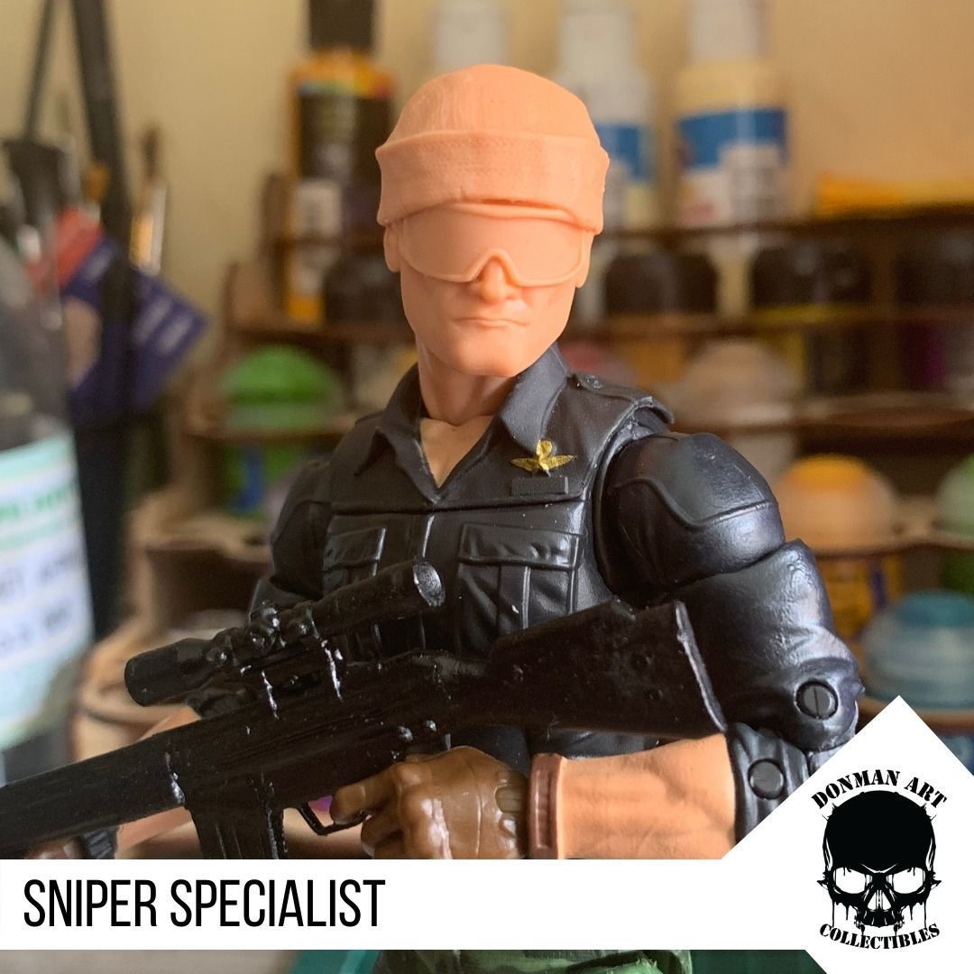 The Sniper Specialist head for 6 inch Action Figures 3D print model_7