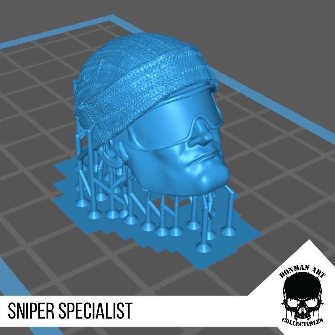 The Sniper Specialist head for 6 inch Action Figures 3D print model_8