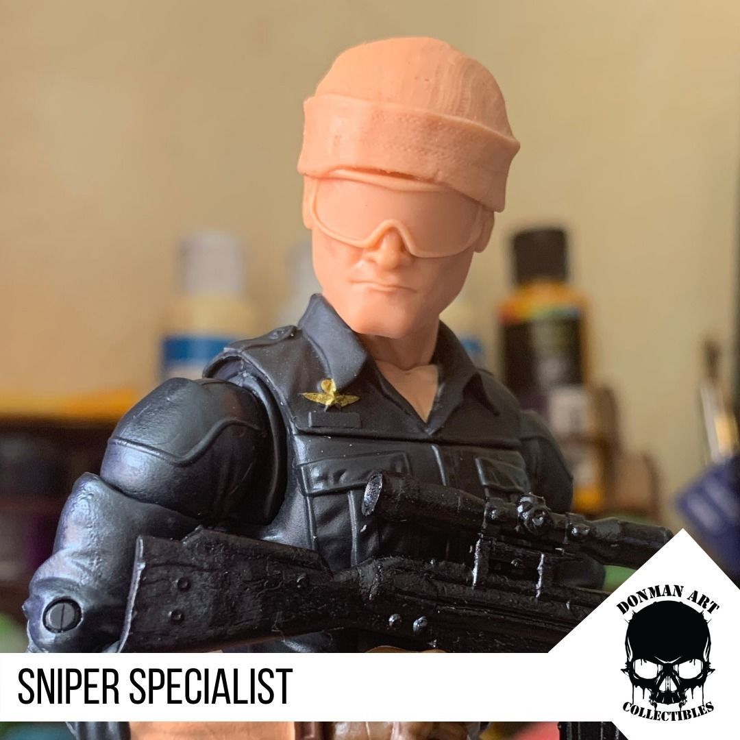 The Sniper Specialist head for 6 inch Action Figures 3D print model_11