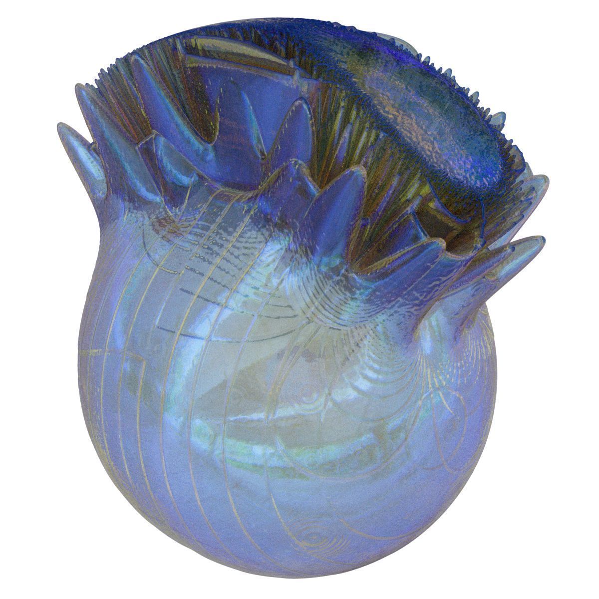 Hairdo edison glass vase 3D model_7